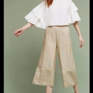 Elevenses by Anthropology Crop Linen Pant